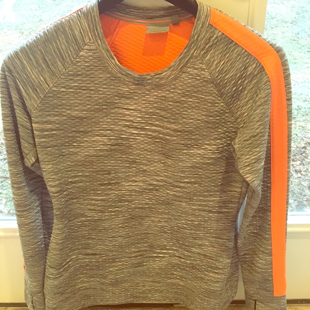 Althleta snowscape with orange detail sweatshirt